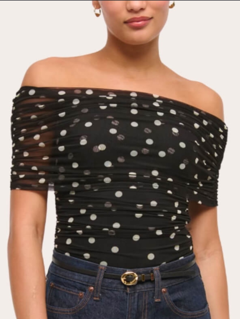 Abercrombie polka dot mesh bodysuit